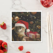 Calico Santa Kitty Servietten (Beispiel)