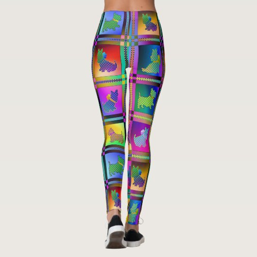 Calico Scotties Hunde Leggings (Rückseite)