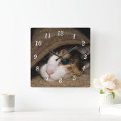Calico Taco Wall Clock Quadratische Wanduhr (Zuhause)