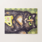 Calico Torti Maine Coon Cat with Tee Puzzle (Horizontal)