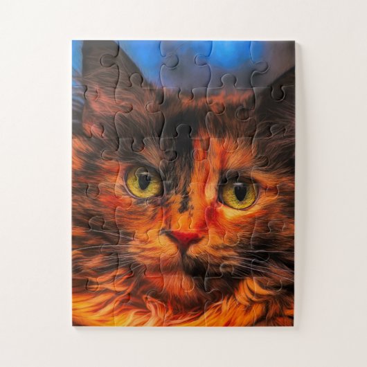 CALICO TORTIE CAT JIGSAW PUZZLE (Vertikal)