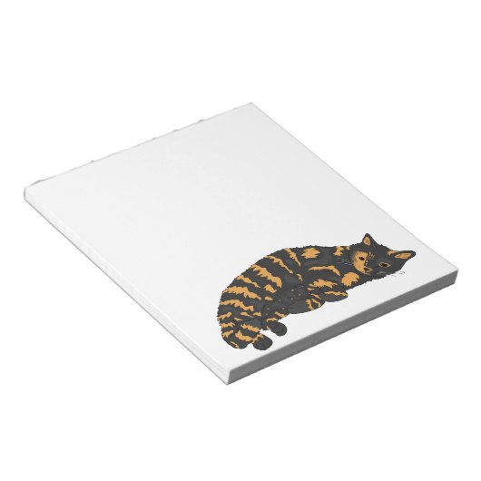 CALICO TORTIE CAT NOTE PAD NOTIZBLOCK (angewinkelt)
