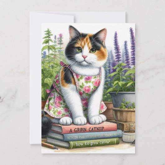 Calico und Catnip Cat Lovers Flat Note Card Mitteilungskarte (Rückseite)