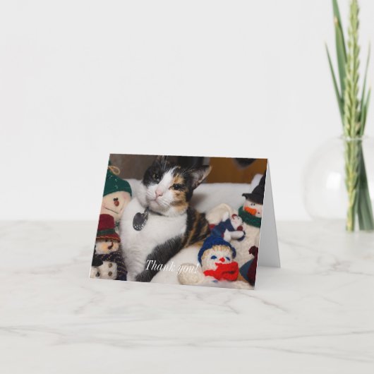 Calico und Snowmen Danke Karte (Vorderseite)