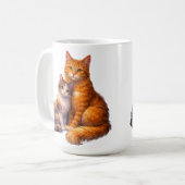 Calico- und Tabby-Katzen-Tasse Kaffeetasse (Vorderseite Links)