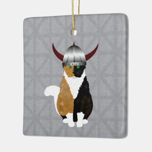 Calico Viking Cat Ornament (Links)