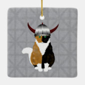 Calico Viking Cat Ornament (Rückseite)