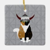 Calico Viking Cat Ornament (Vorderseite)