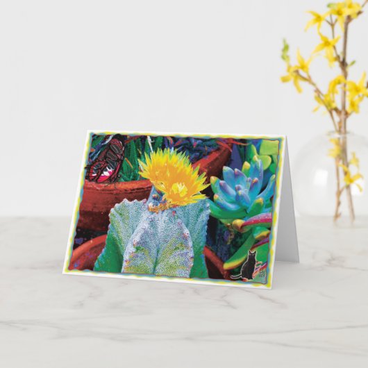 Caliente Cactus Card Karte (Gelbe Blume)
