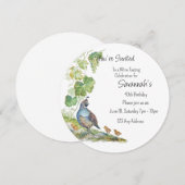 Calif Quail Bird Vineyard Wine Tasting Birthday Einladung (Vorne/Hinten)