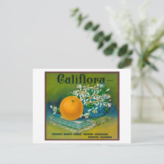 Califlora Orange LabelRiverside, CA Postkarte (Stehend Vorderseite)