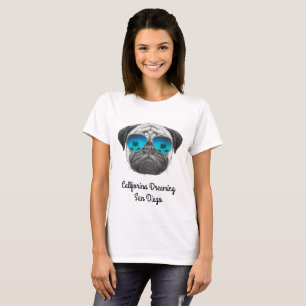 Califorina, das Mops San Diego träumt T-Shirt