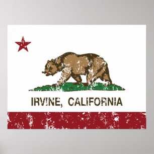 Californi Staats-Flagge Irvine Poster
