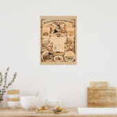 California 1849 Gold Rush Pioneers Souvenir Art Poster (Küche)