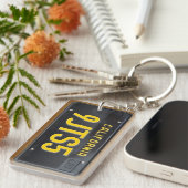 California 1963 License Plate Schlüsselanhänger CU (Vorderseite rechts)