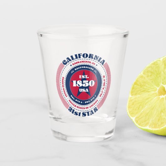 California 31. Star Patriotic Shot Glas (Vorderseite)
