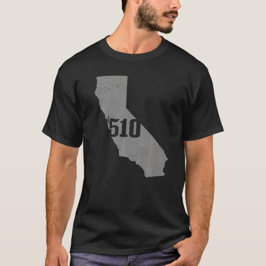 California 510 Area Code Richmond Oakland Staat Ma T-Shirt (Vorderseite)