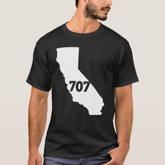 California 707 Area Code T-Shirt (Vorderseite)