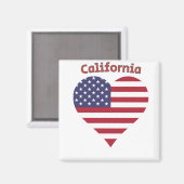 California American Flag Heart Magnet (Vorderseite/Rückseite)