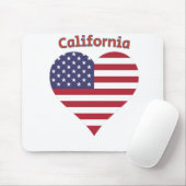 California American Flag Heart Mousepad (Mit Mouse)