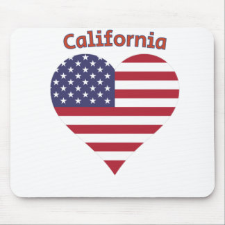 California American Flag Heart Mousepad