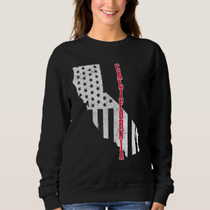California American Flag Map Priotic 4th O Sweatshirt
