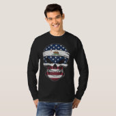 California American Flag Skull  State Flag Califor T-Shirt (Vorne ganz)