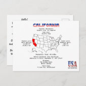 California American Staat auf der Karte und nützli (Vorne/Hinten)