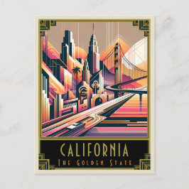 California | Art Deco Postkarte