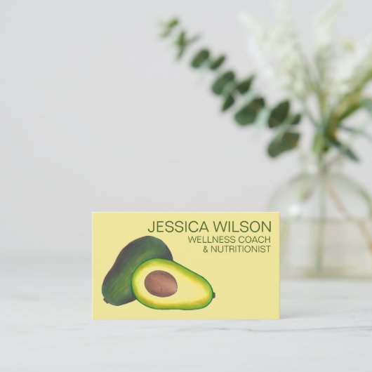 California Avocado Vegetarischer Veganer Koch Ernä Visitenkarte (Stehend Vorderseite)