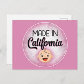 California Baby Funny Pink New Girl Postcard Postkarte (Vorne/Hinten)