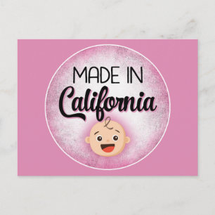 California Baby Funny Pink New Girl Postcard Postkarte