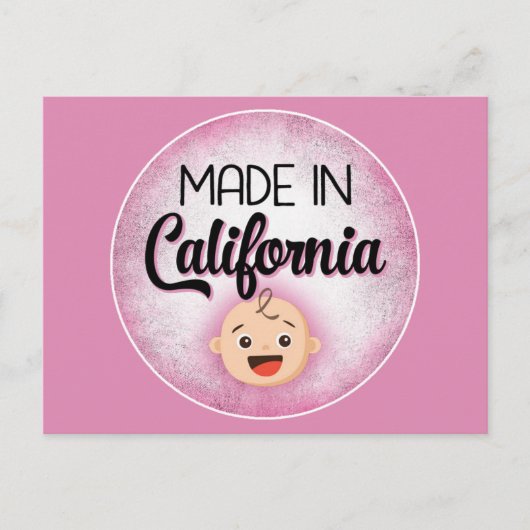 California Baby Funny Pink New Girl Postcard Postkarte (Vorderseite)