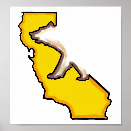 California Bären Staat Symbol Wandplakat Poster (Vorne)
