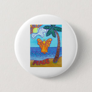 California Beach Angel Button