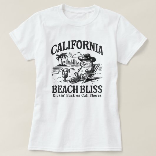 California Beach Bliss auf Cali Shoes T-Shirt (Design vorne)