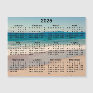 California Beach Foto 2025 Magnetischer Kalender Magnetkarte