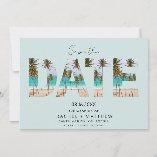 California Beach Foto Wedding rettet das Datum Save The Date (Vorderseite)