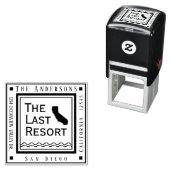 California Beach Hütte Rücksendeadresse Square Permastempel (Beispiel)