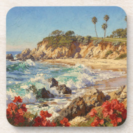  California Beach | Impressionist Coastal Art Getränkeuntersetzer
