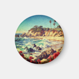  California Beach | Impressionist Coastal Art Magnet