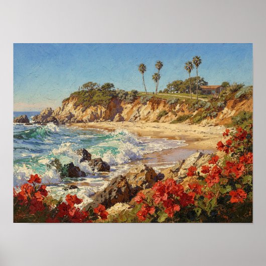 California Beach | Impressionist Coastal Art Poster (Vorne)