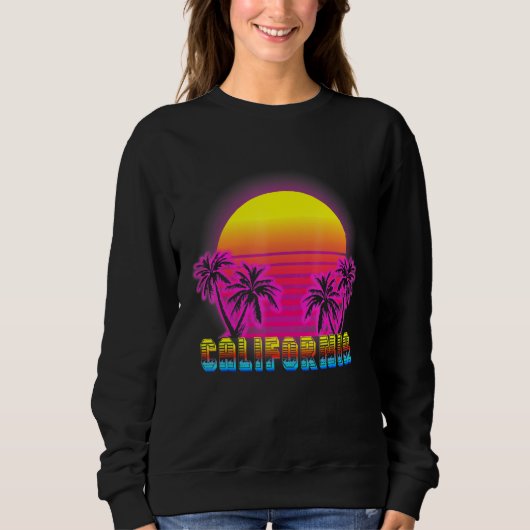 California Beach Life Electro Retro Sunset Liebe C Sweatshirt (Vorderseite)