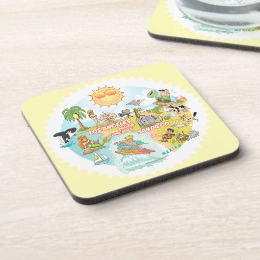 California Beach Life Getränkeuntersetzer (Linke Seite)