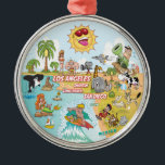 California Beach Life Ornament<br><div class="desc">Whimsical Ornament zeigt einen fesselnden Cartoon von Südkalifornien - lustige Charaktere genießen die warme kalifornische Sonne,  die hoch über ihr scheint.</div>