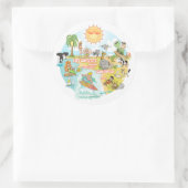 California Beach Life Runder Aufkleber (Tasche)