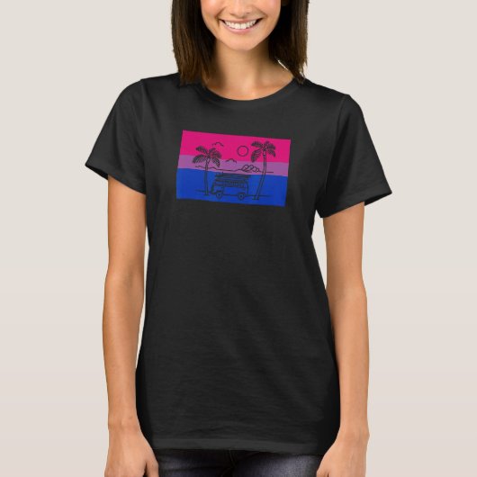 California Beach Palm Tree Van Gay Bisexual Prix T-Shirt (Vorderseite)