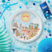 California Beach Paper Plate Pappteller (Party)