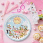 California Beach Paper Plate Pappteller (Party)