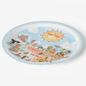 California Beach Paper Plate Pappteller (Schrägansicht)